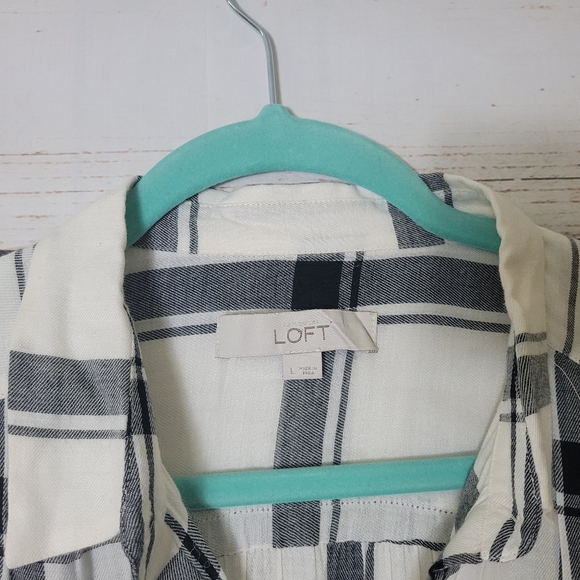 🍂ANN TAYLOR LOFT Windowpane Plaid Tunic 🍂 - Picture 3 of 4